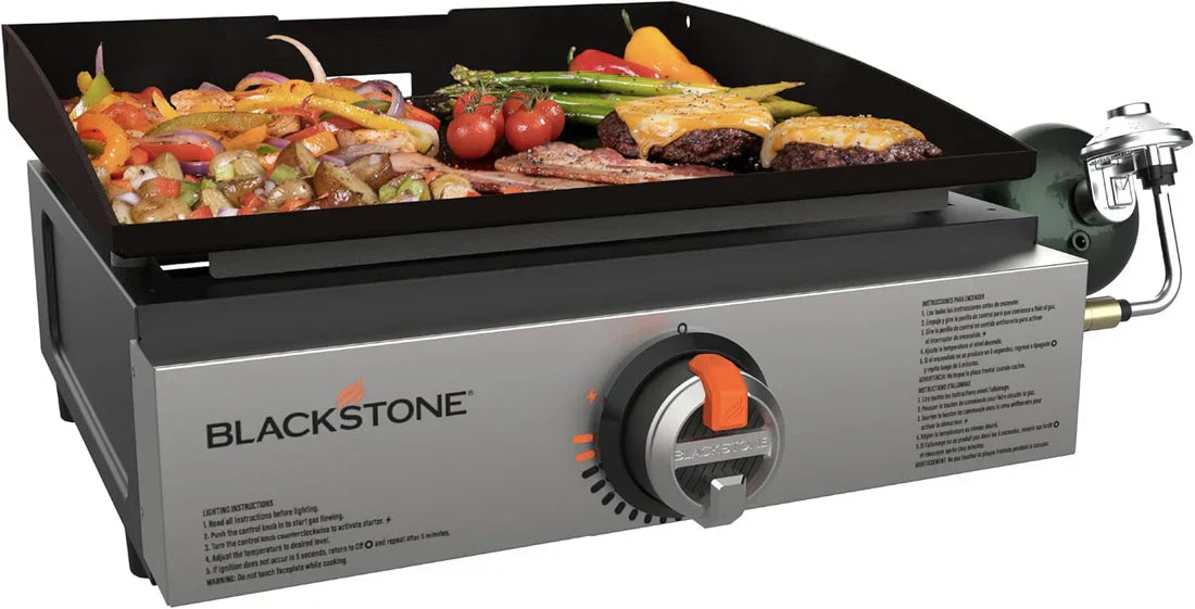 17" Professional Flat Top Grill - 60,000 BTU Commercial-Grade Power • Cast Iron Cooking Surface
