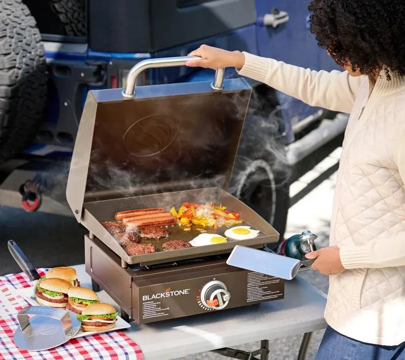 17" Professional Flat Top Grill - 60,000 BTU Commercial-Grade Power • Cast Iron Cooking Surface